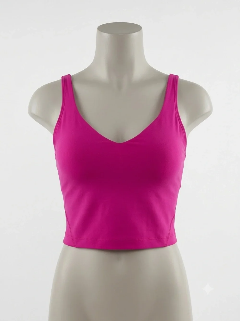 Women’s V-Neck Crop Tank Top - Bright Pink